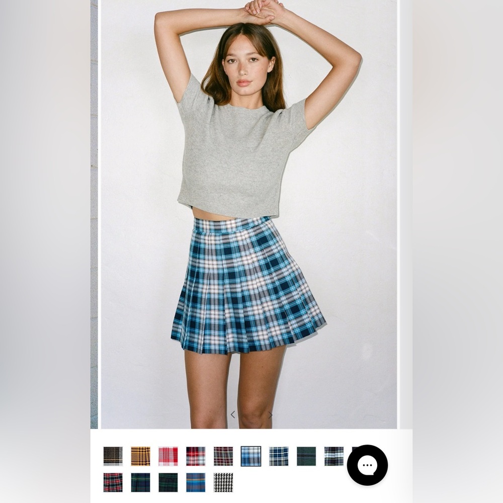 American Apparel Blue Gray Mini Skater Skirt